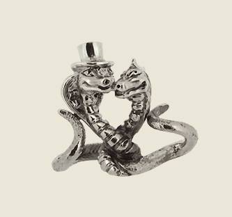 Серебряная статуэтка Влюбленные Змеи(снято с производства)