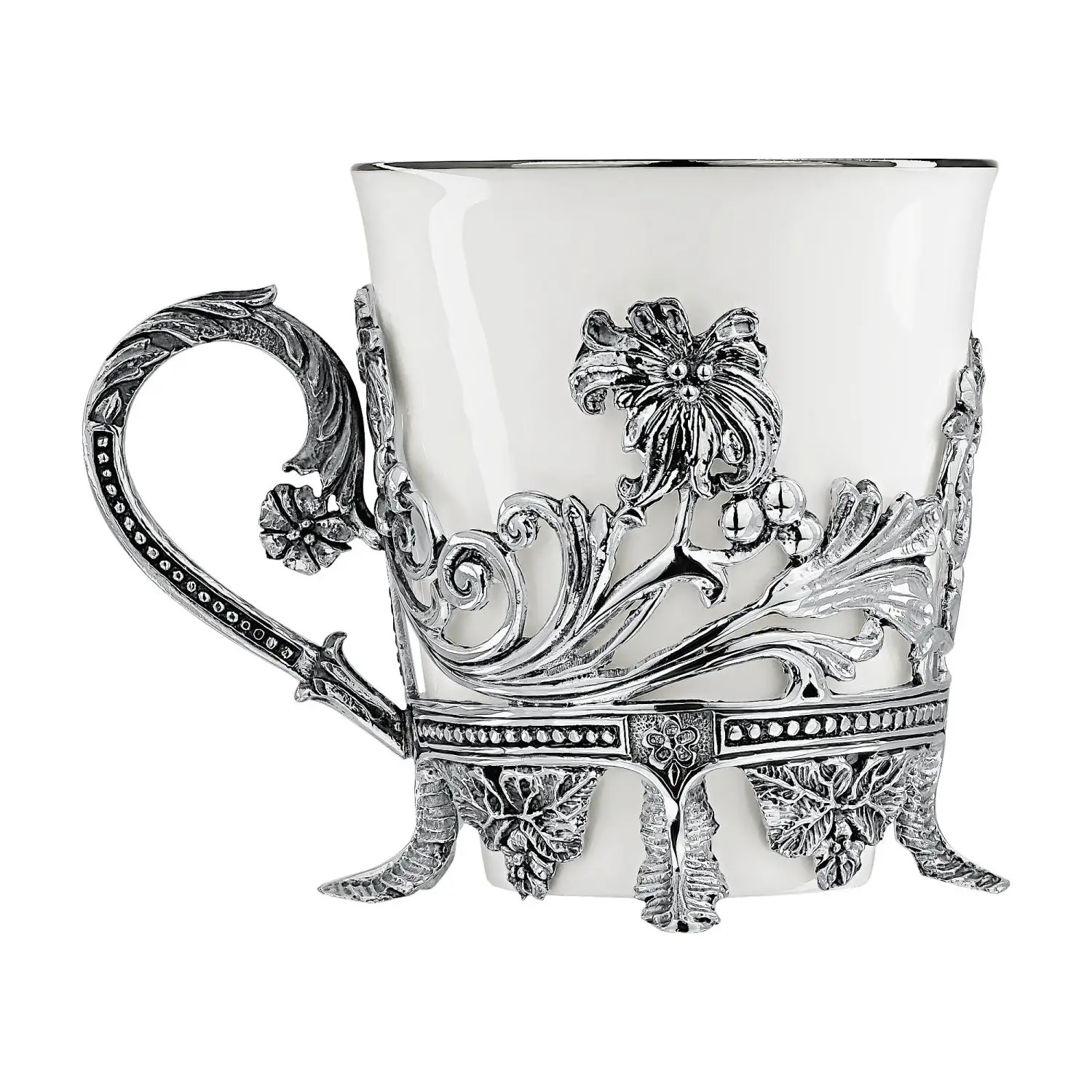 Серебряная чашка чайная Цветочная Фото 11257-01.jpg