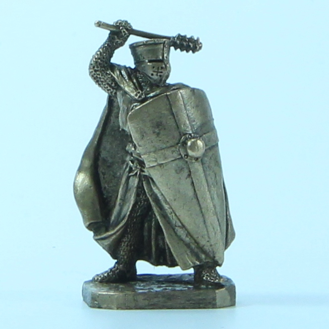 Бронзовая статуэтка Рыцарь с перначем и щитом (серия Ледовое побоище. Тевтонский орден)