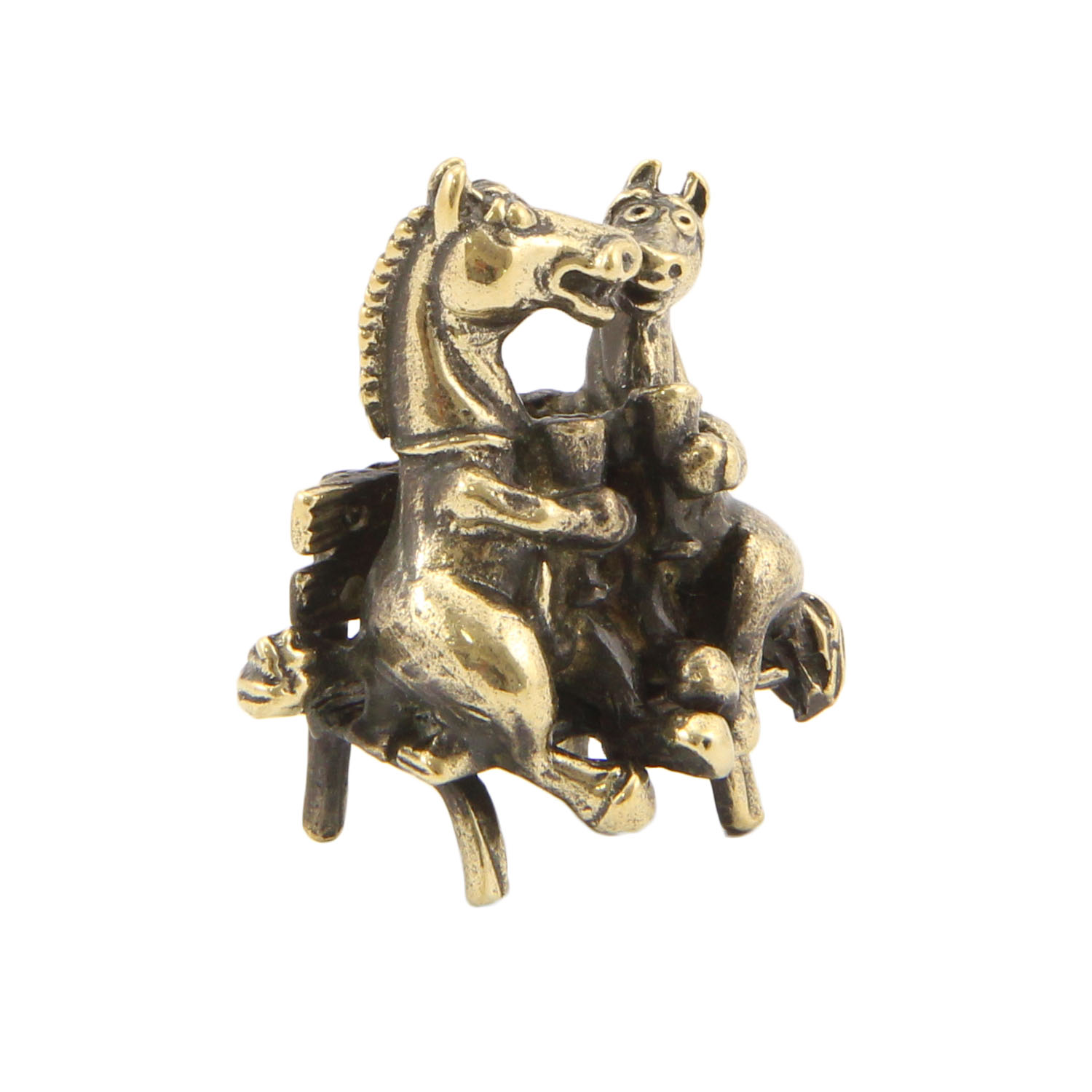 Бронзовый сувенир Пара лошадок на скамейкеФото 15431-01.jpg