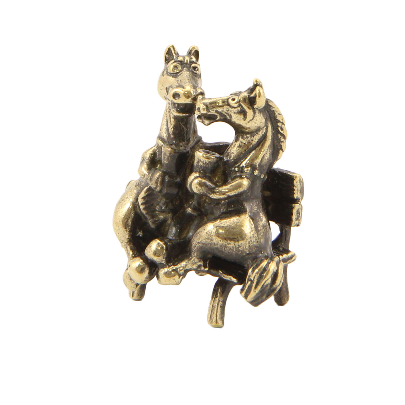 Бронзовый сувенир Пара лошадок на скамейкеФото 15431-05.jpg