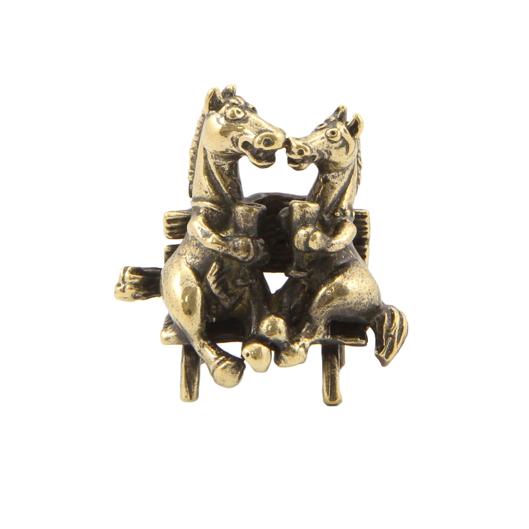 Бронзовый сувенир Пара лошадок на скамейкеФото 15431-06.jpg
