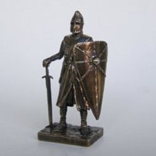 Бронзовая статуэтка Западно-европейский рыцарь конца XI - начала XII  веков (серия Рыцари)