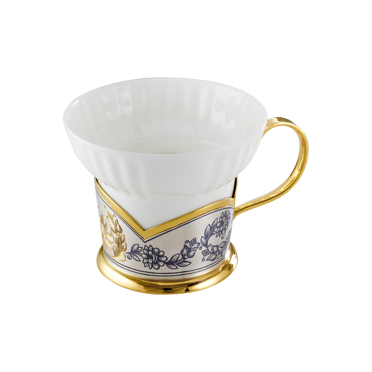 Серебряная чайная чашка Астра классическая