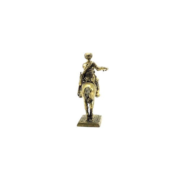 Бронзовая статуэтка Рядовой 1-го уральского казачьего полка в черкеске с пикой на конеФото 18007-02.jpg