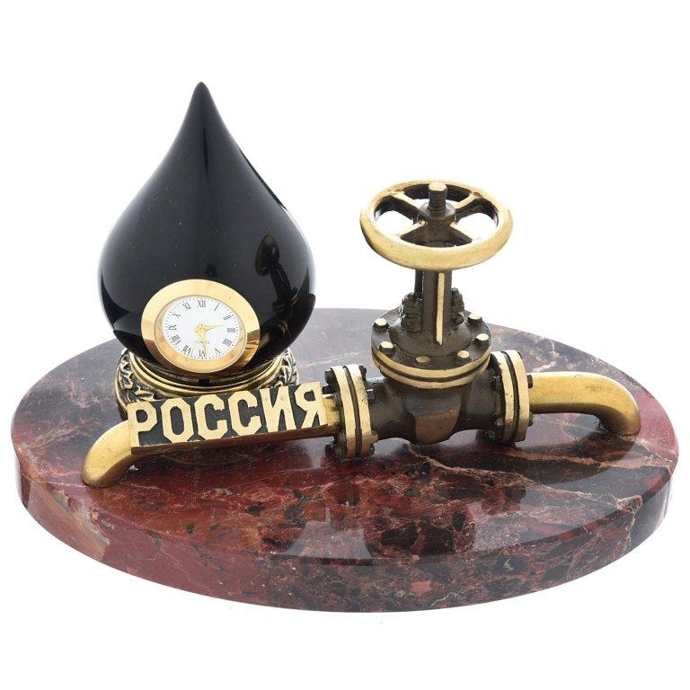 Бронзовая часы Российская нефтяная промышленность 2