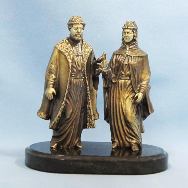 Бронзовая статуэтка Петр и Феврония