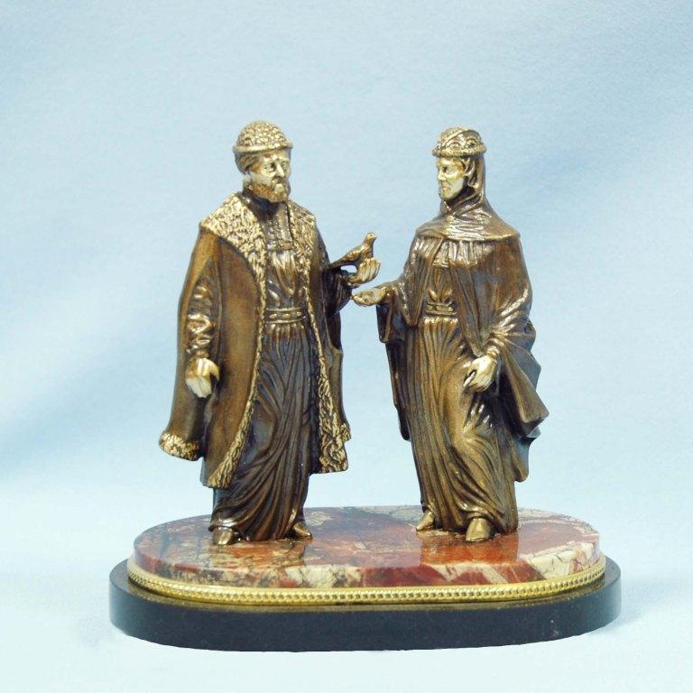 Бронзовая статуэтка Петр и Февронья 1