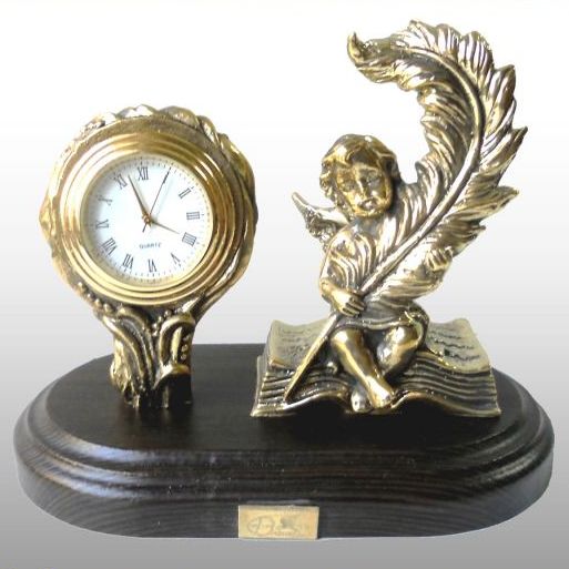 Бронзовые часы Ангел с пером