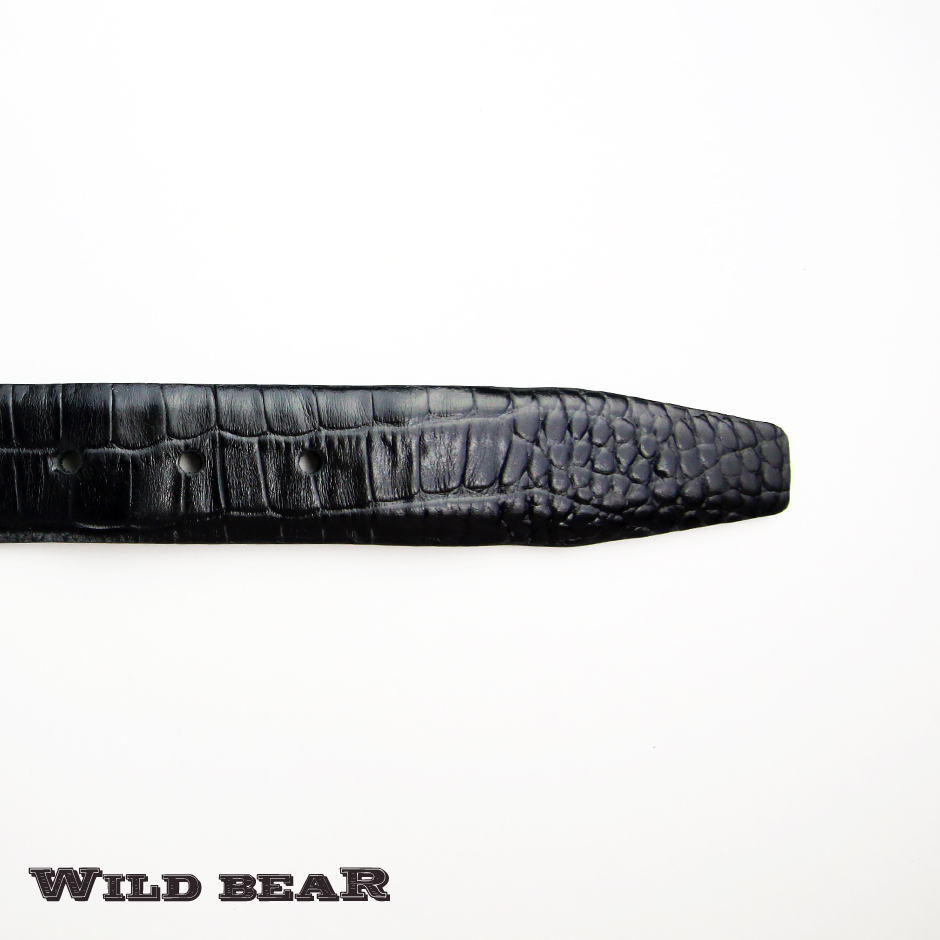 Черный кожаный ремень WILD BEAR Фото 20072-04.jpg