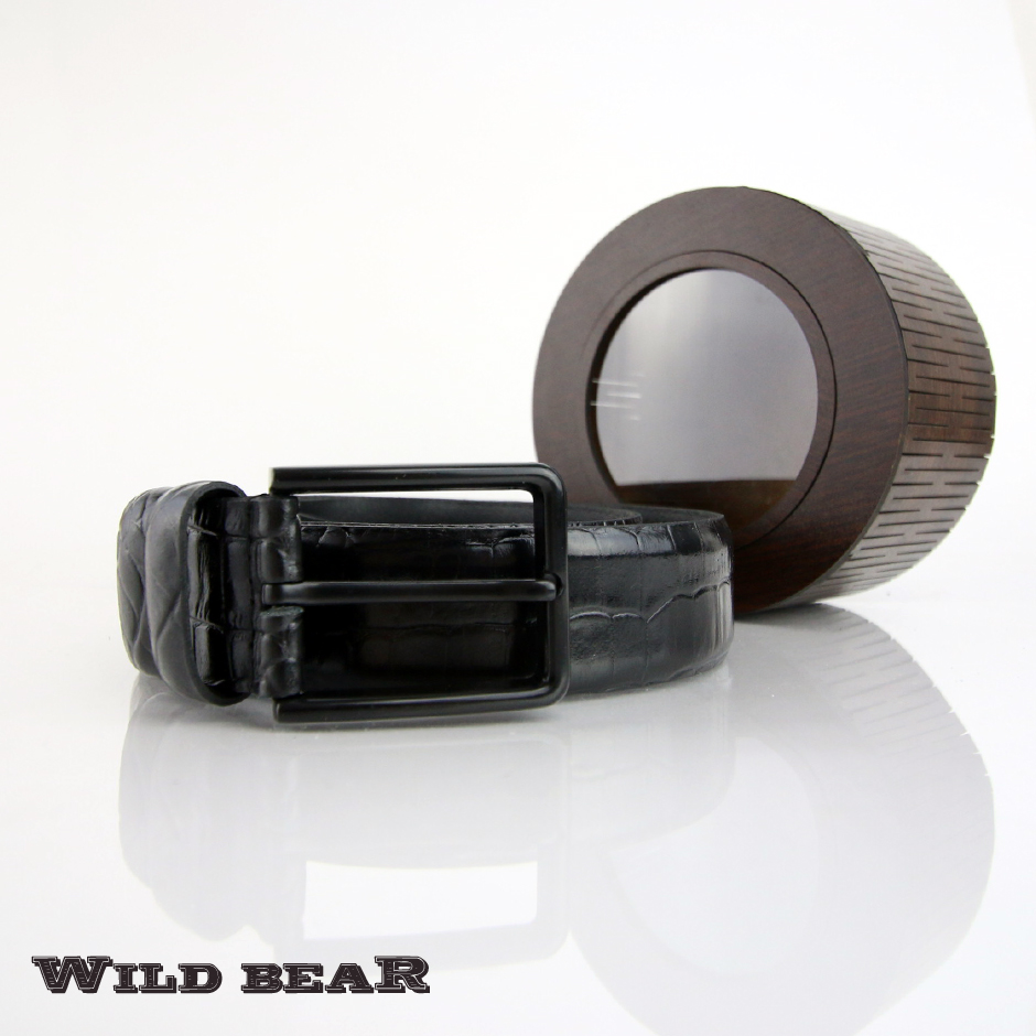 Черный кожаный ремень WILD BEAR Фото 20072-05.jpg
