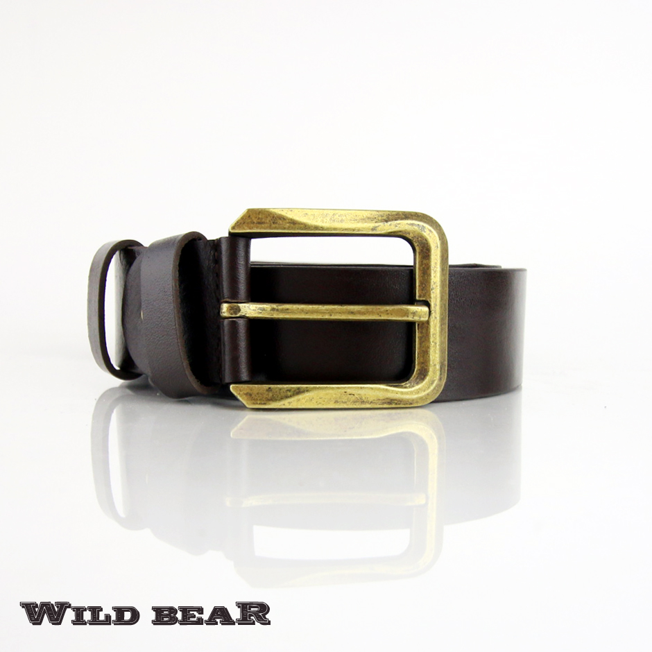 Классический коричневый кожаный ремень WILD BEAR