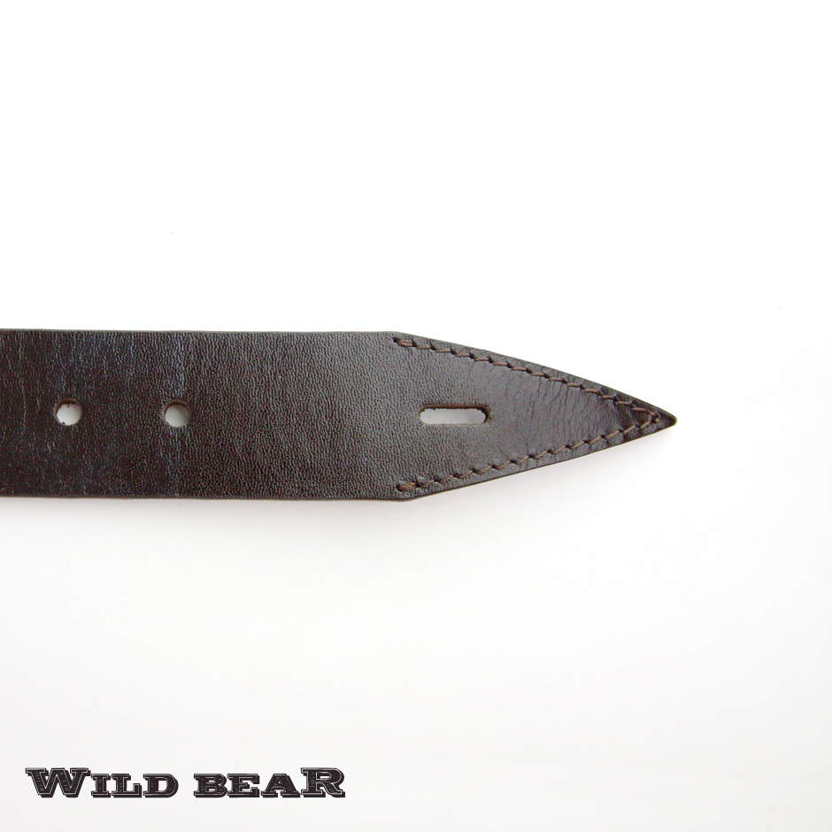 Классический коричневый кожаный ремень WILD BEAR