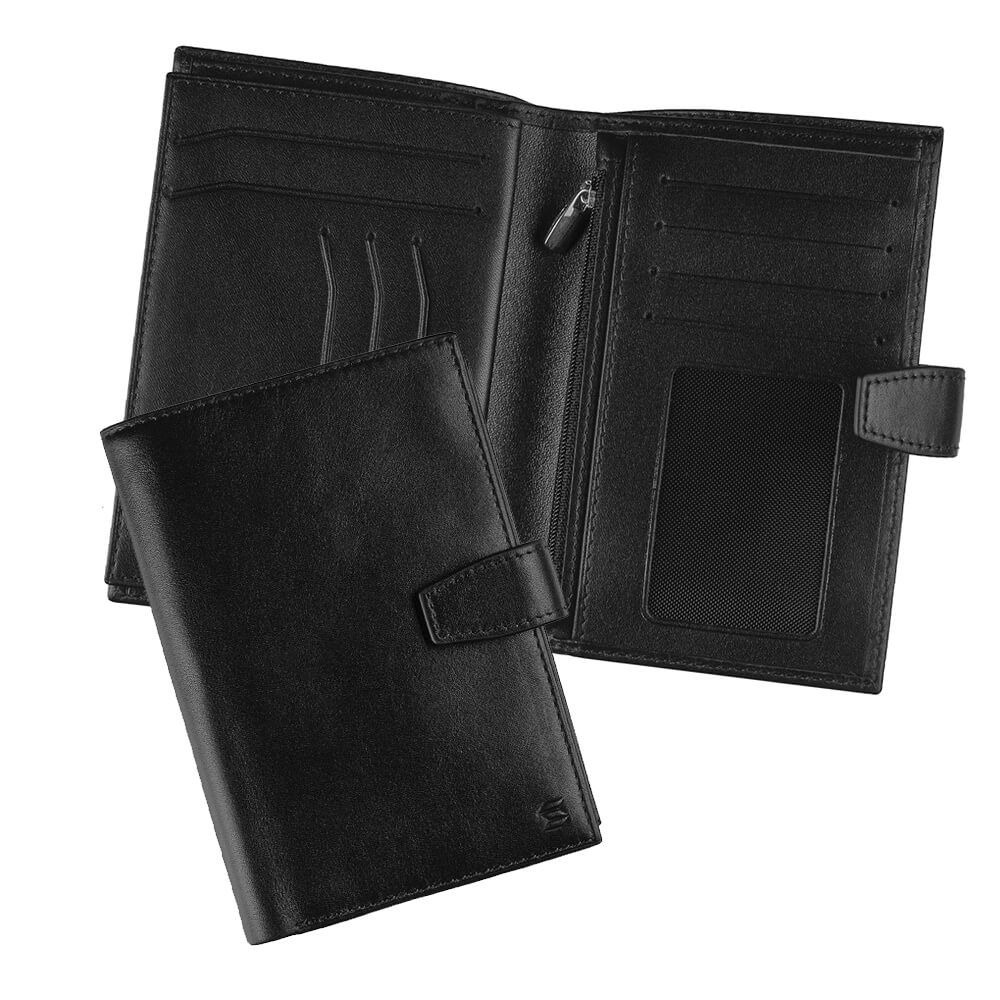 Черное кожаное портмоне с отделением для паспорта и автодокументов SOLTAN 256 21 01Фото 20349-01.jpg
