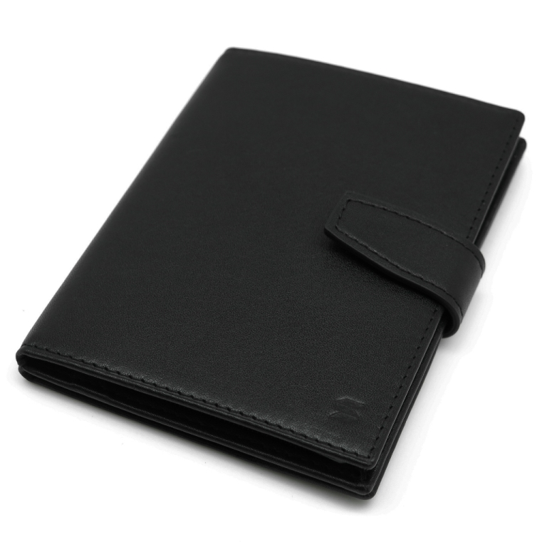 Черная кожаная обложка для автодокументов и паспорта SOLTAN 075 01 01