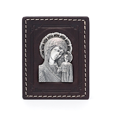 Серебряная дорожная икона Богородица