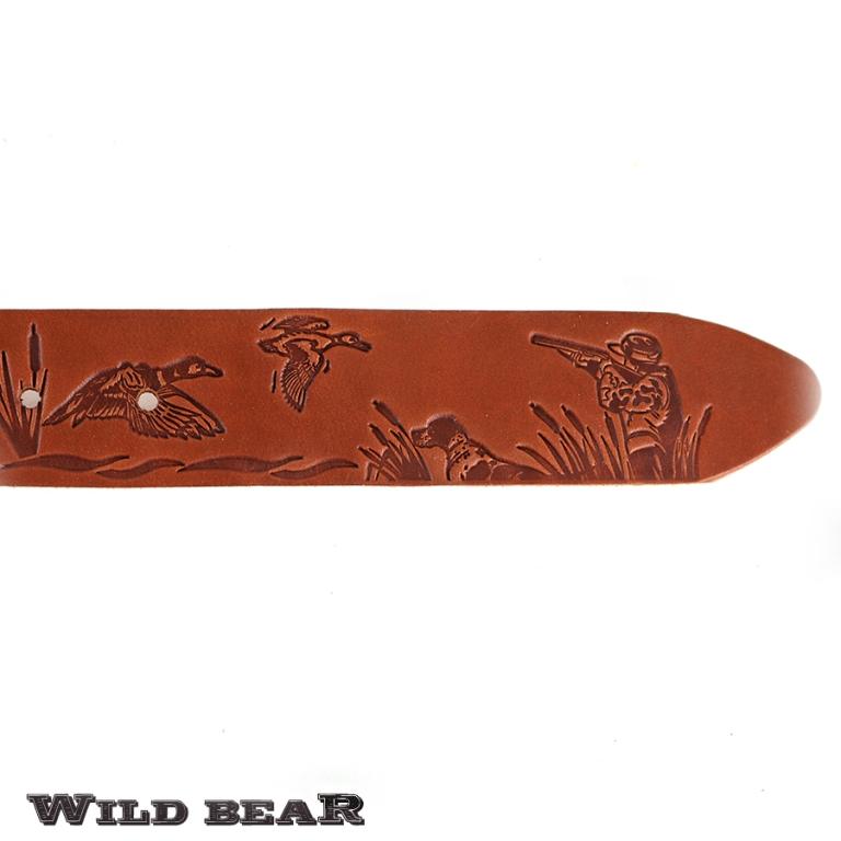 Светло-коричневый кожаный ремень WILD BEAR