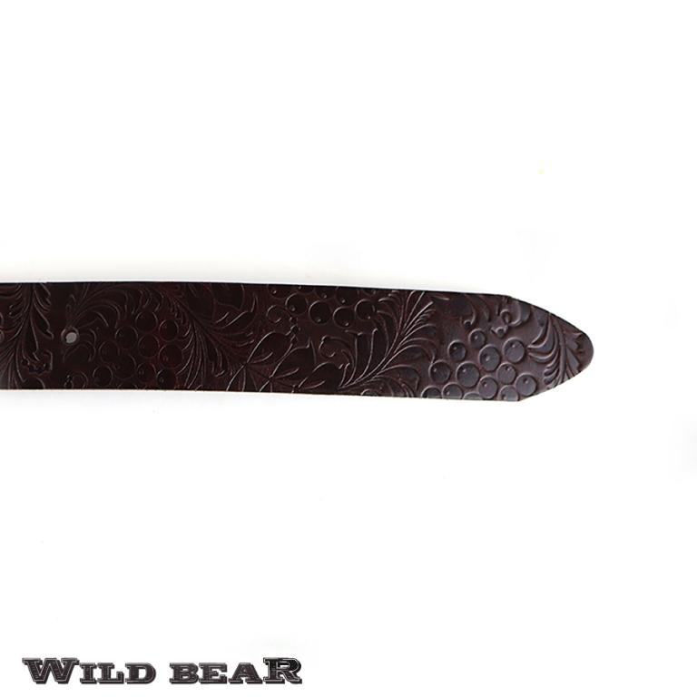 Темно-бордовый кожаный ремень WILD BEAR