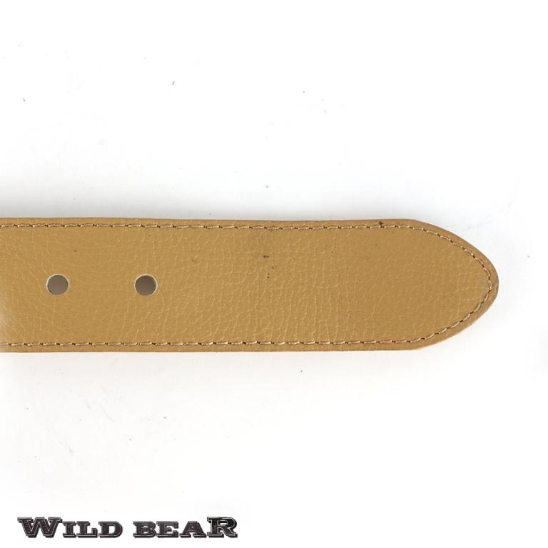 Бежевый  кожаный ремень WILD BEAR