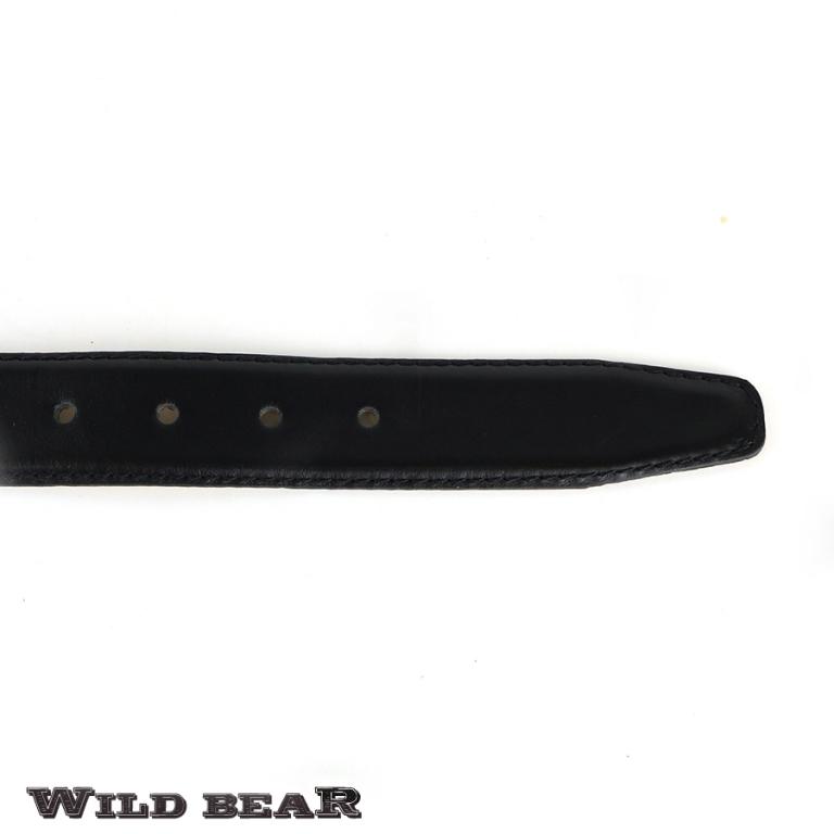Классический черный кожаный ремень WILD BEARФото 21636-02.jpg