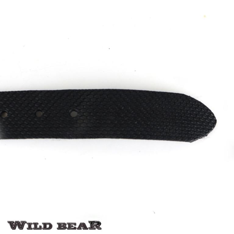 Черный кожаный ремень WILD BEAR