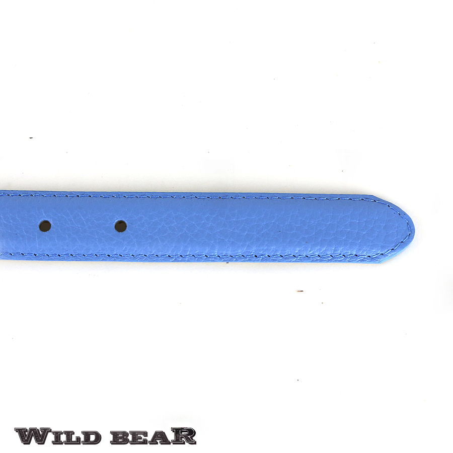 Голубой кожаный ремень WILD BEARФото 21640-02.jpg