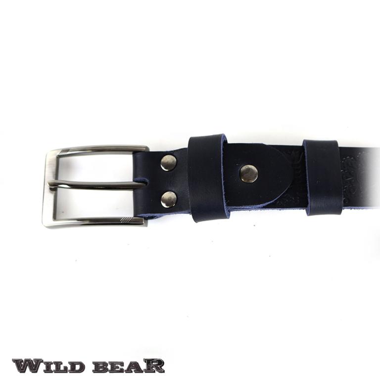 Темно-синего кожаный ремень WILD BEAR