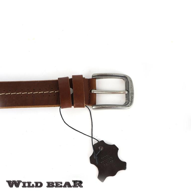 Коричневый кожаный ремень WILD BEAR Фото 21642-02.jpg
