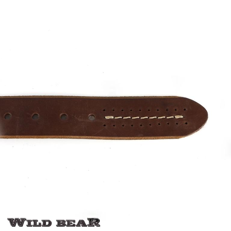 Коричневый кожаный ремень WILD BEAR 