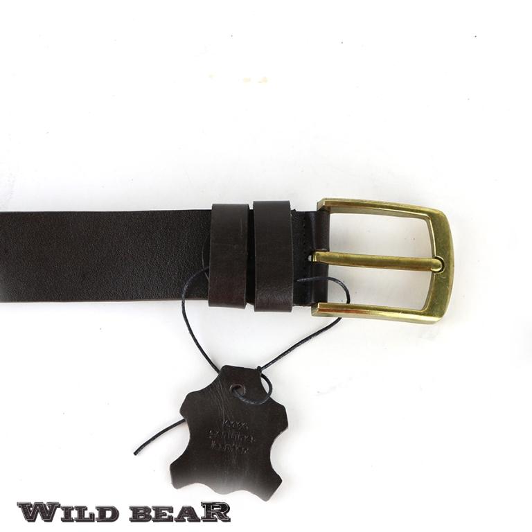 Темно-коричневый кожаный ремень WILD BEAR 
