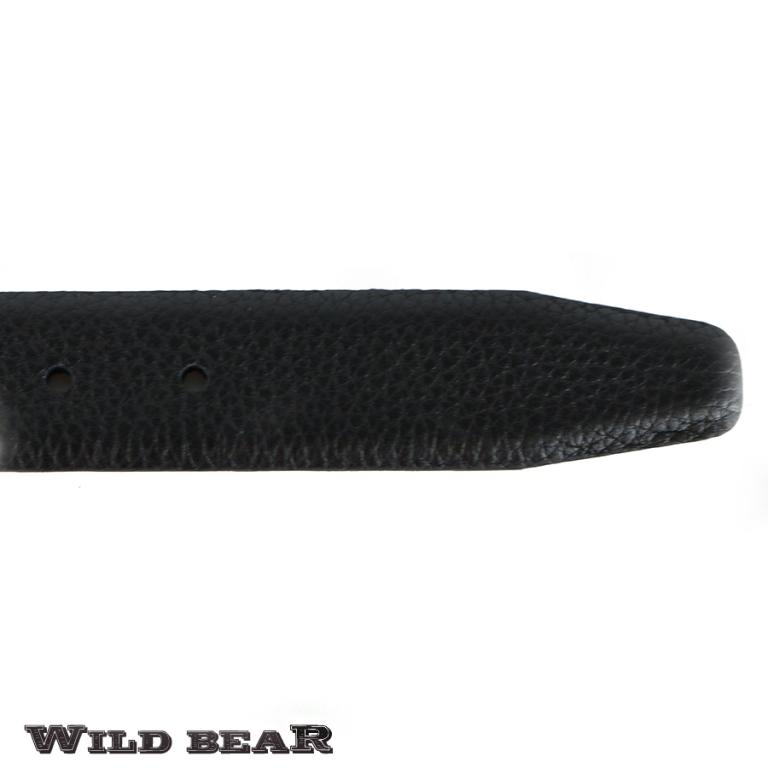 Классический черный кожаный ремень WILD BEAR 