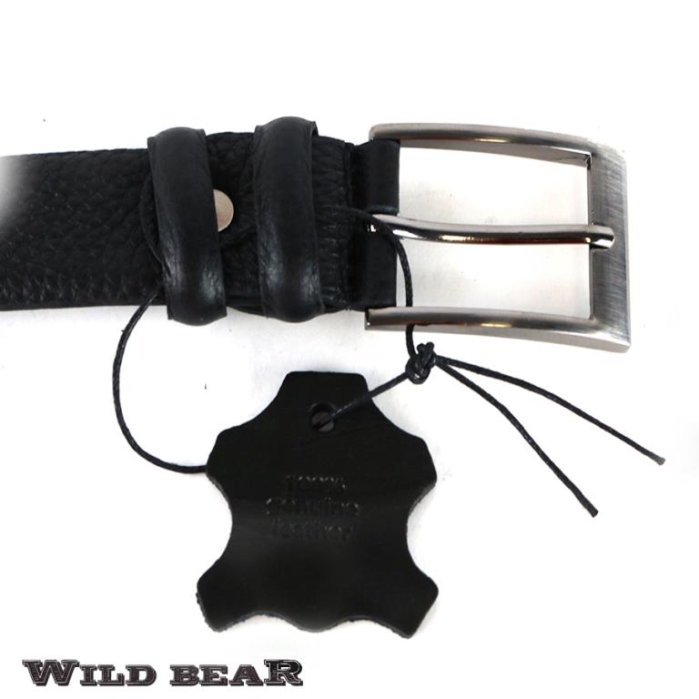 Классический черный кожаный ремень WILD BEAR Фото 21645-04.jpg