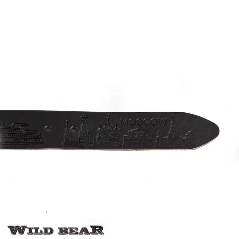Темно-коричневый кожаный ремень WILD BEAR Фото 21648-04.jpg