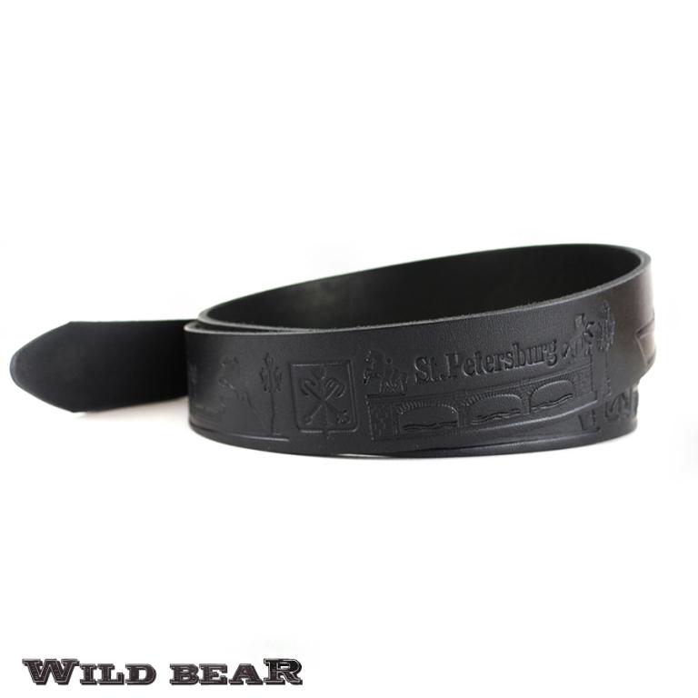 Черный кожаный ремень WILD BEAR Фото 21649-04.jpg