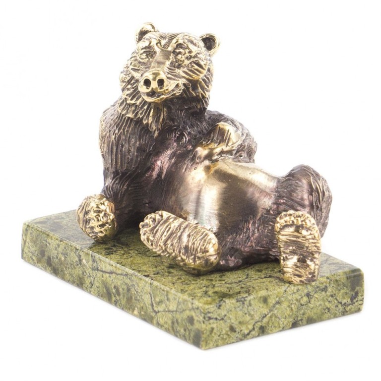 Бронзовая статуэтка Медведь лежитФото 21909-02.jpg