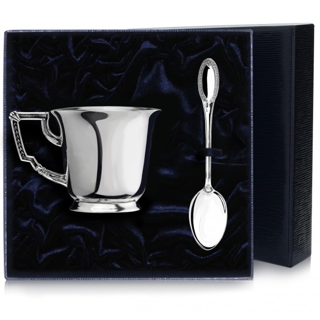 Серебряная чайная чашка Император с чернением в наборе