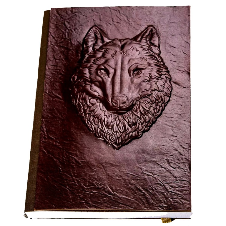 Кожаный блокнот для записей Волк кожа (3D)Фото 24398-01.jpg