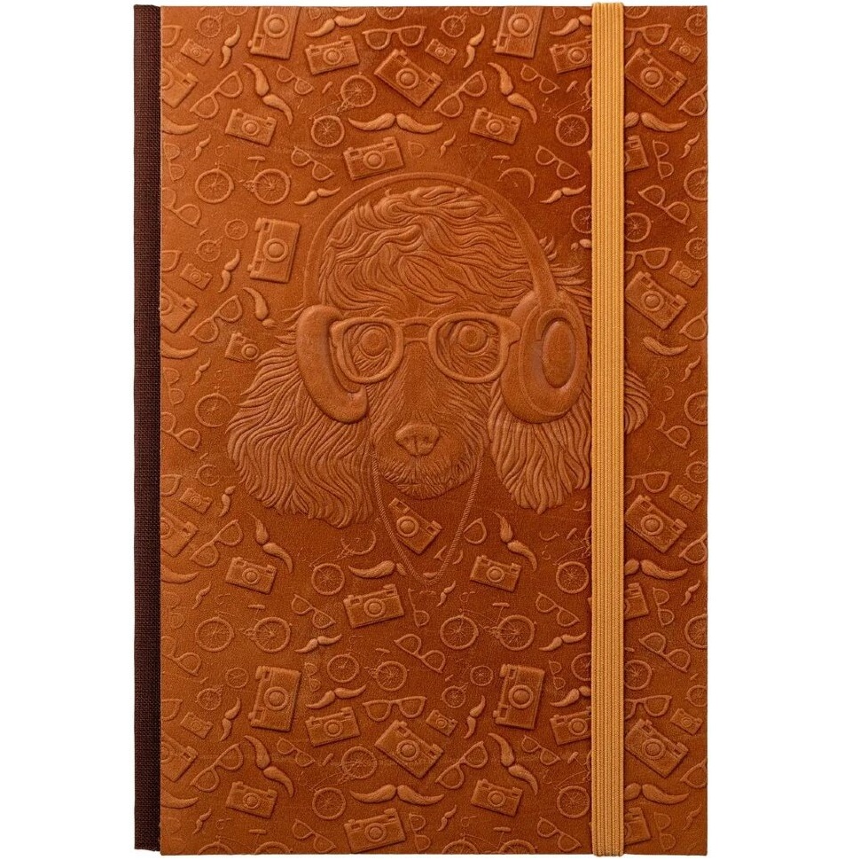 Кожаный блокнот для записей Хипстер Пудель кожа (3D)Фото 24416-01.jpg