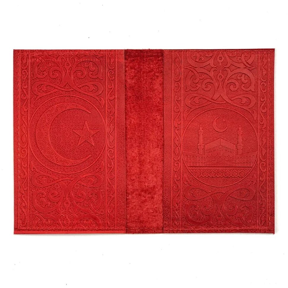 Кожаная обложка для паспорта Полумесяц и Мечеть кожа (3D)Фото 24432-02.jpg