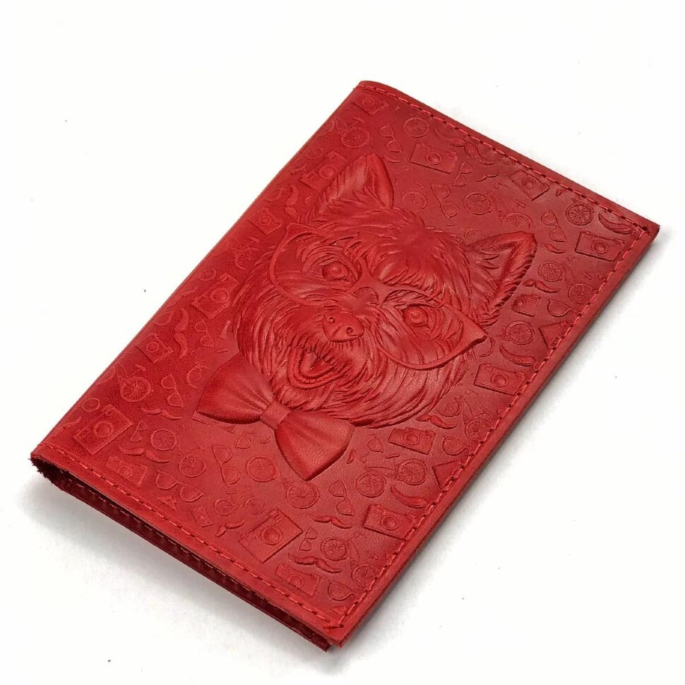Кожаная обложка для паспорта Хипстер Вест кожа (3D)Фото 24433-02.jpg