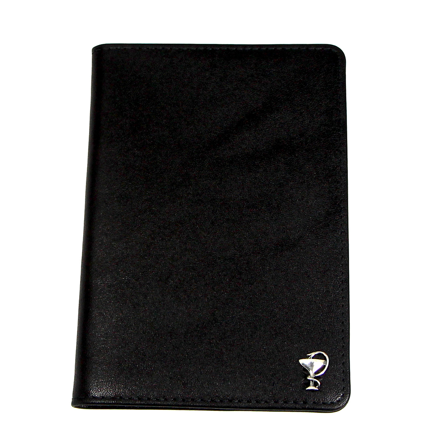 Черная кожаная обложка для паспорта для врачей SOLTAN 010 21 01 со вставкой из серебраФото 25018-01.jpg