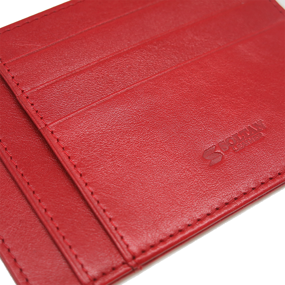 Красная кожаная обложка для автодокументов SOLTAN 061 23 05 со вставкой из серебра