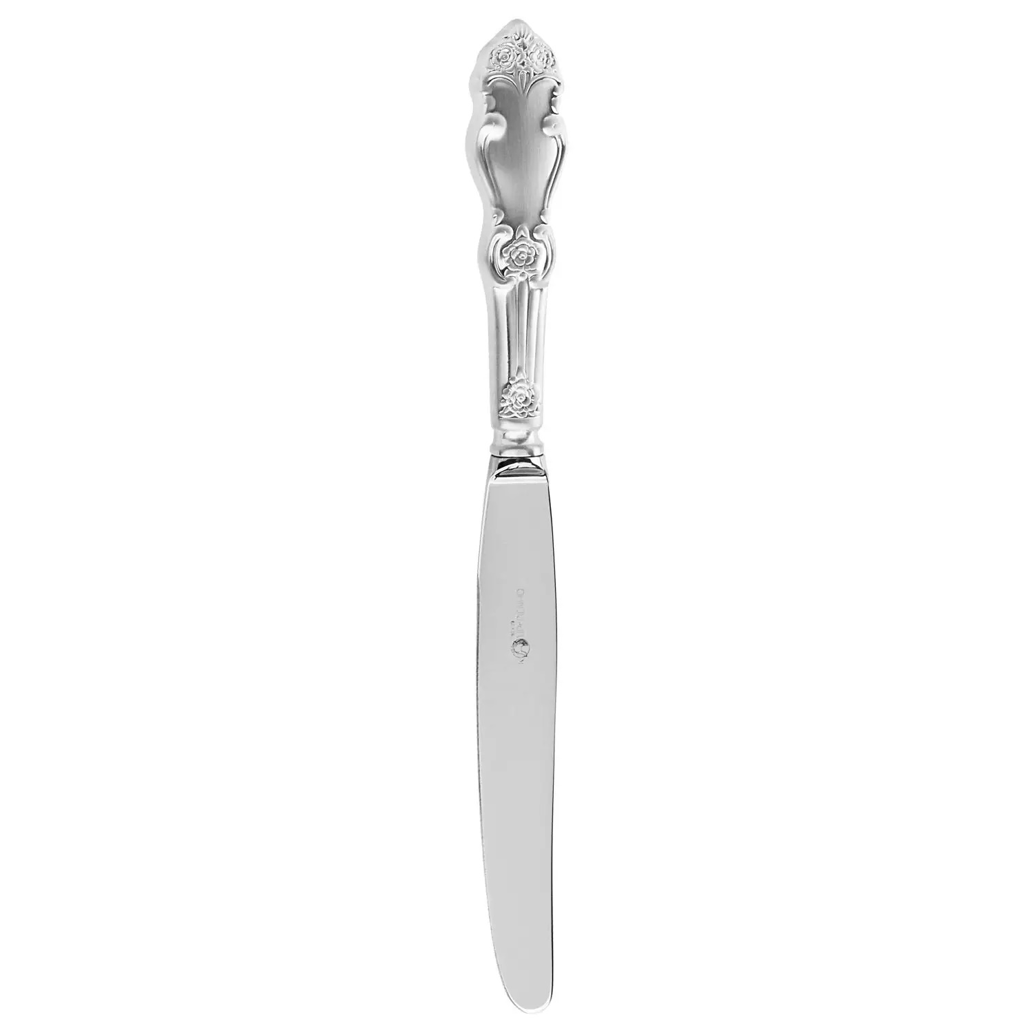 Посеребренный столовый нож Серебряная роза матированныйФото 25717-01.jpg