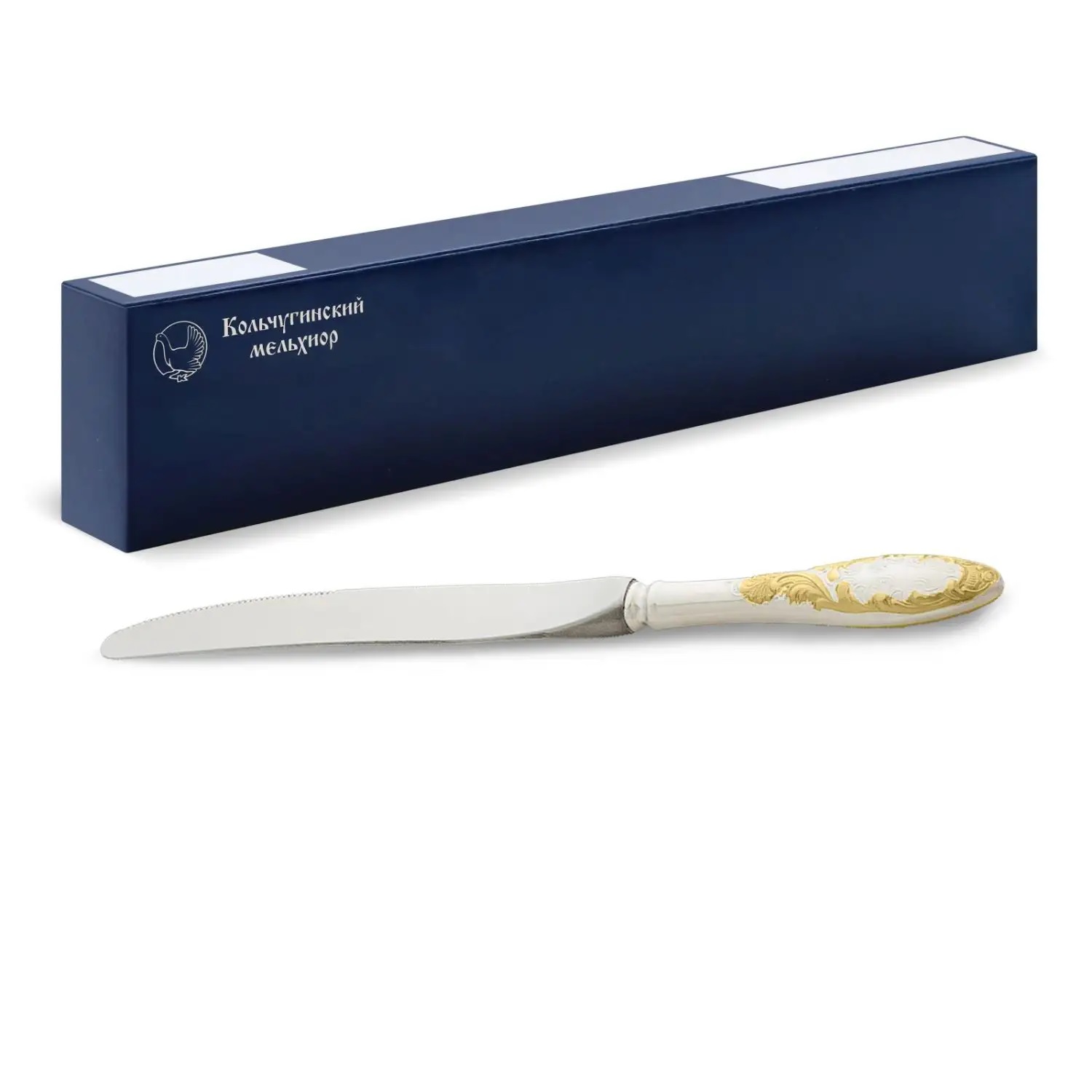 Посеребренный столовый нож Морозко с позолотойФото 25745-01.jpg