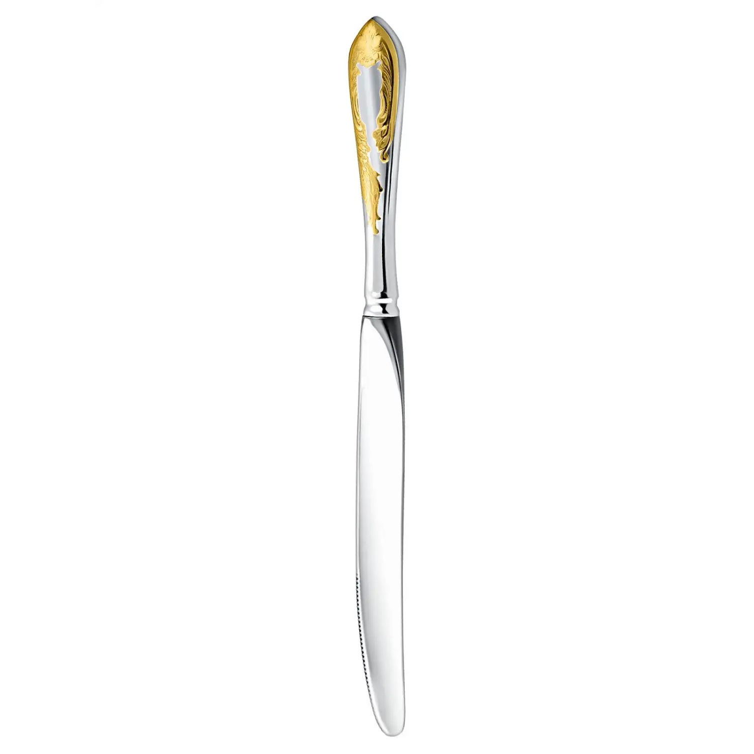 Посеребренный столовый нож Жасмин с позолотойФото 25748-01.jpg