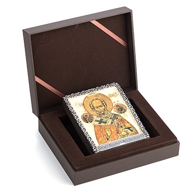 Серебряная икона Святой Николай