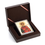 Икона Святой Пантелеимон в серебряном багете