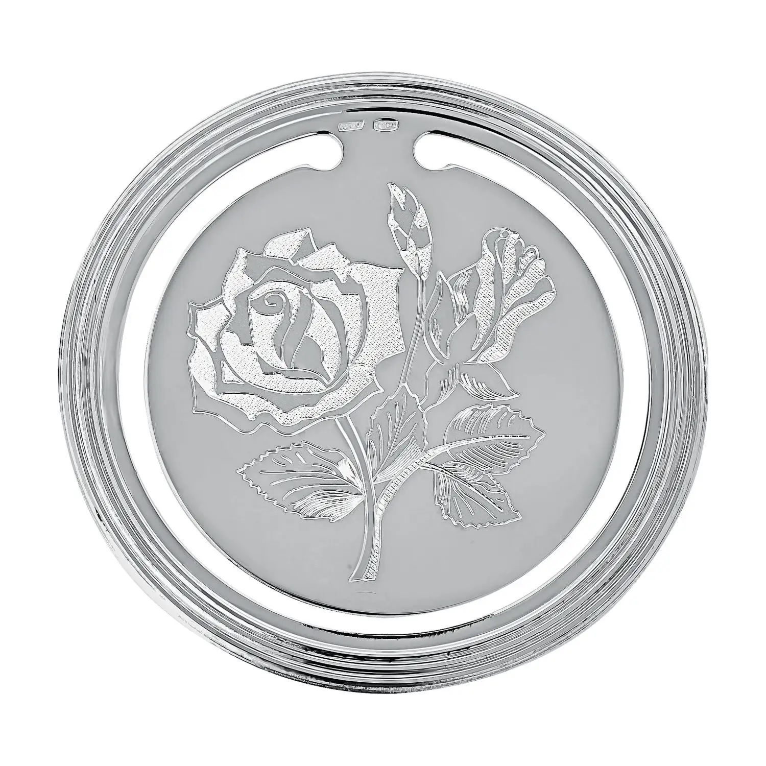 Серебряная закладка для книг Цветок в футляре