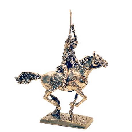 Бронзовая статуэтка Рядовой Александрийского гусарского полка на коне (серия РИА 1812 года)