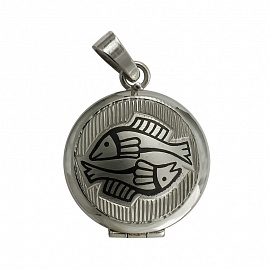 Серебряный медальон Рыбы